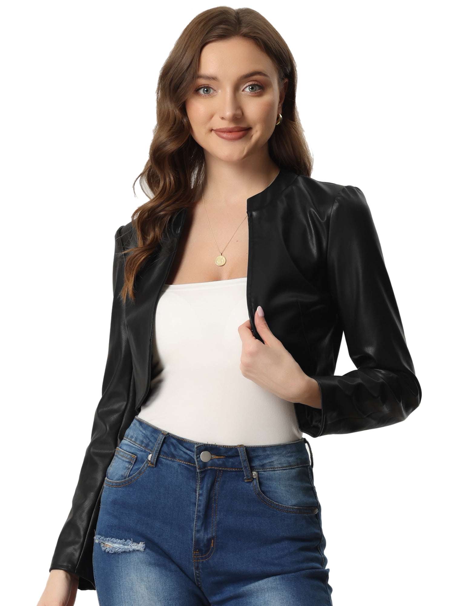 CLORE+ クロレ　ドロップパフジャケット DARING-DIVA-Women-s-PU-Bolero-