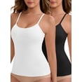 thumbnail image 1 of DARING DIVA Women's Padded Tank Top Round Neck Casual Camisole S 1 White 1 Black, 1 of 6