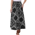 thumbnail image 1 of DARING DIVA Women's Paisley Print Elastic Boho Flowy Beach Skirt Small Black, 1 of 6