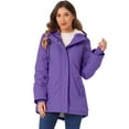 thumbnail image 1 of DARING DIVA Women's Winter Coat with Faux Fur Hood and Multiple Pockets S Violet, 1 of 6