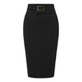 thumbnail image 1 of DARING DIVA Women's Pencil Knee Length High Waist Stretchy Bodycon Skirts S Black, 1 of 7