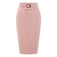 thumbnail image 1 of DARING DIVA Women's Pencil Knee Length High Waist Stretchy Bodycon Skirts S Pink, 1 of 6