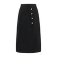thumbnail image 1 of DARING DIVA Women's Pencil Skirt High Waist Button Decor Midi Skirts 2XL Black, 1 of 6