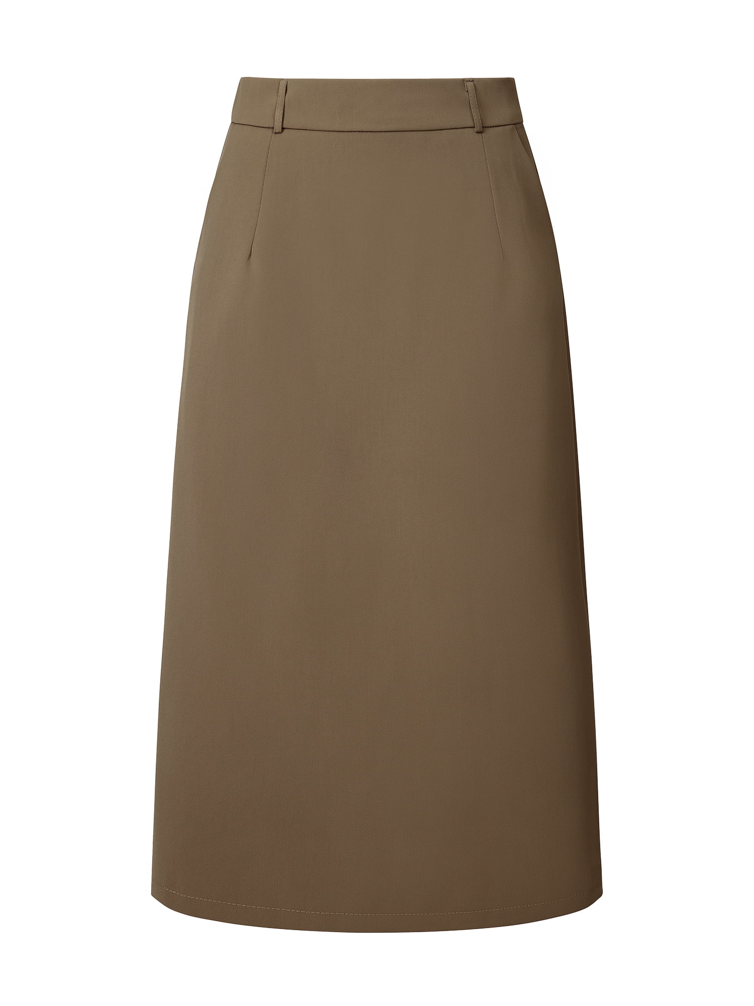 DARING DIVA Women's Pencil Skirt with High Waist and Split Back 2XL Brown
