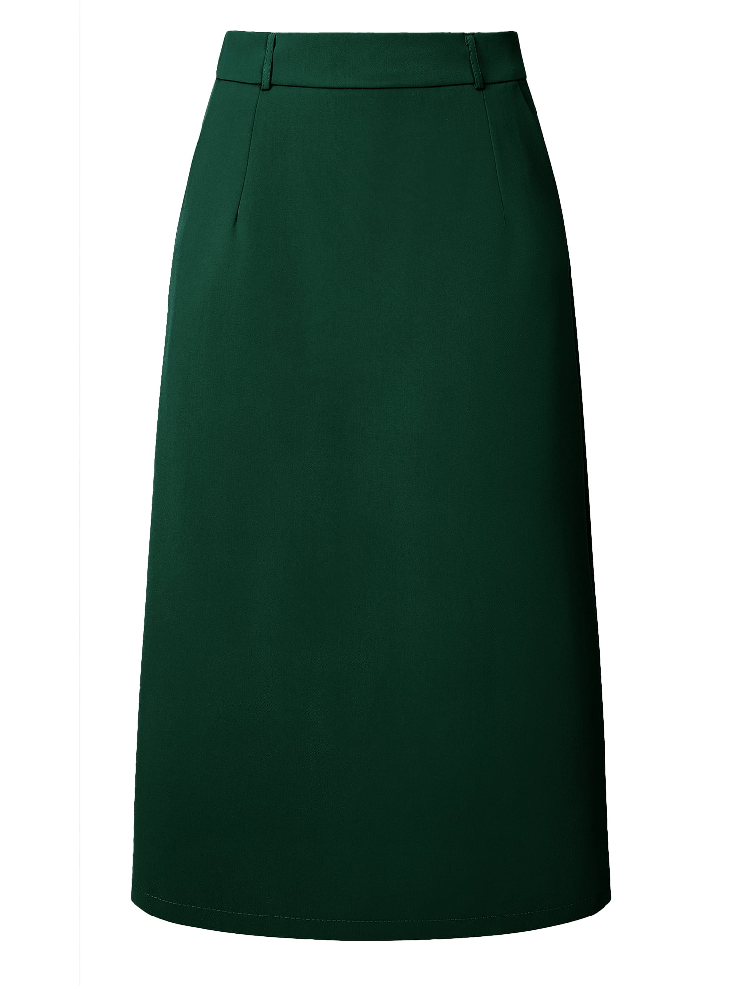 DARING DIVA Women's Pencil Skirt with High Waist and Split Back XL Dark Green