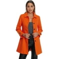 thumbnail image 1 of DARING DIVA Women's Peter Pan Collar Winter Outwear Trench Pea Coats Orange XS, 1 of 6