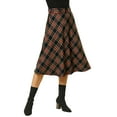 thumbnail image 1 of DARING DIVA Women's Plaid Belted Vintage A-Line Midi Skirt XS Dark Blue, 1 of 7