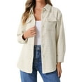 thumbnail image 1 of DARING DIVA Women's Plaid Jacket Tweed Button Down Loose Winter Shacket XS White, 1 of 6