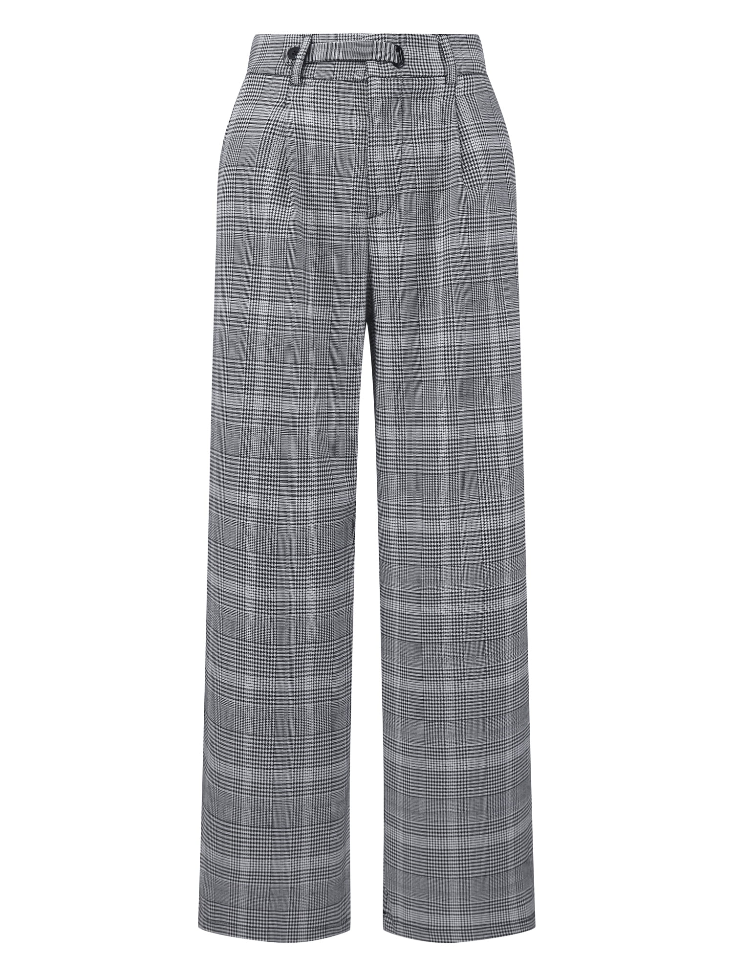 DARING DIVA Women's Plaid Vintage Wide Leg Trousers for Work XX-Large Black White