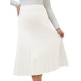 thumbnail image 1 of DARING DIVA Women's Pleated Skirt High Waist Pregnancy Midi A Line Work Skirts L White, 1 of 8