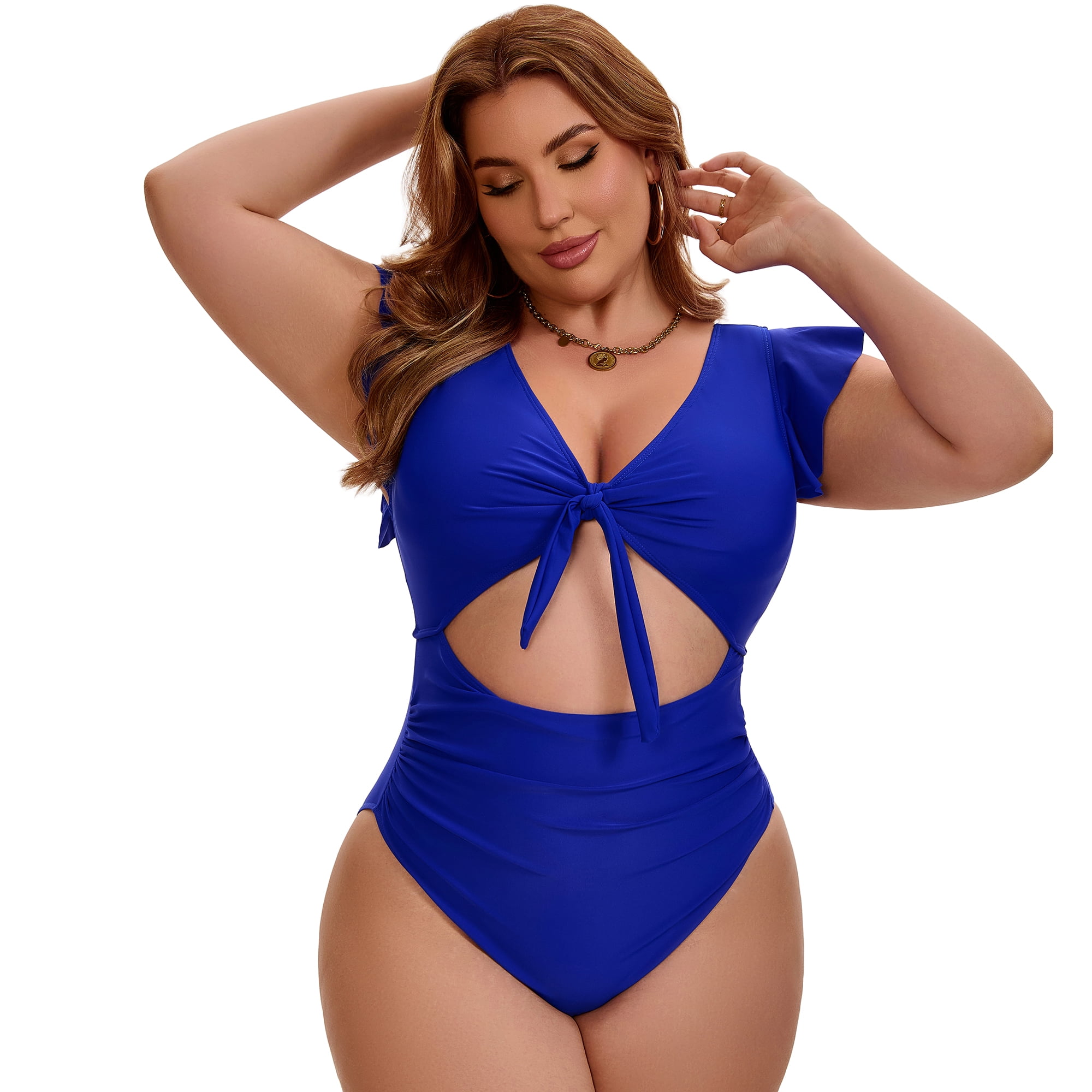 DARING DIVA Women's Plus 1 Piece Bikini Bathing Cut Out Suit 3X Navy