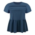 thumbnail image 1 of DARING DIVA Women's Plus Babydoll Blouse Trendy Flowy Peplum Tops 1X Dark Blue, 1 of 6