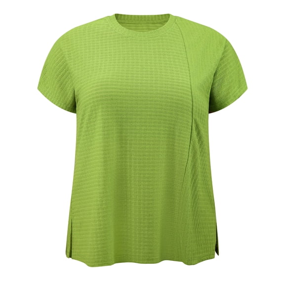 DARING DIVA Women's Plus Blouses with Crew Neck and Raglan Sleeves 1X Olive Green