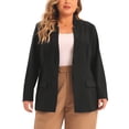 thumbnail image 1 of DARING DIVA Women's Plus Business Suit Blazer Button Work Blazer Jacket 1X Black, 1 of 6