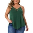 thumbnail image 1 of DARING DIVA Women's Plus Cami Tank Lace Front Sleeveless Tops 4X Green, 1 of 6