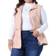 thumbnail image 1 of DARING DIVA Women's Plus Cargo Drawstring Waist Sleeveless Jacket 3X Pink, 1 of 6