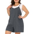 thumbnail image 1 of DARING DIVA Women's Plus Casual Sleeveless Spaghetti Strap Romper 1X Grey, 1 of 6