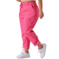 thumbnail image 1 of DARING DIVA Women's Plus Drawstring Elastic Waist Cargo Pants with Pocket 3X Hot Pink, 1 of 6