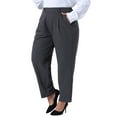 thumbnail image 1 of DARING DIVA Women's Plus Elastic High Waisted Long Straight Pants 1X Gray, 1 of 6