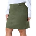 thumbnail image 1 of DARING DIVA Women's Plus Faux Suede Sexy Short Bodycon Mini Skirt 1X Army Green, 1 of 6