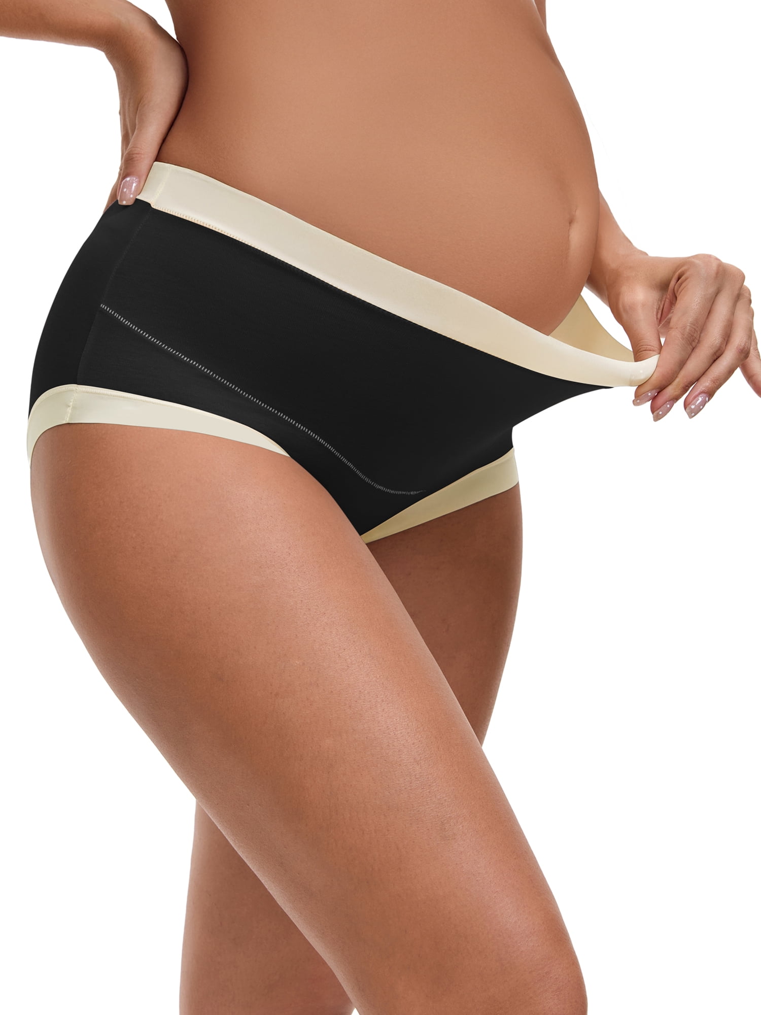DARING DIVA Women's Plus Full Coverage High Waisted Invisible Panties S Black