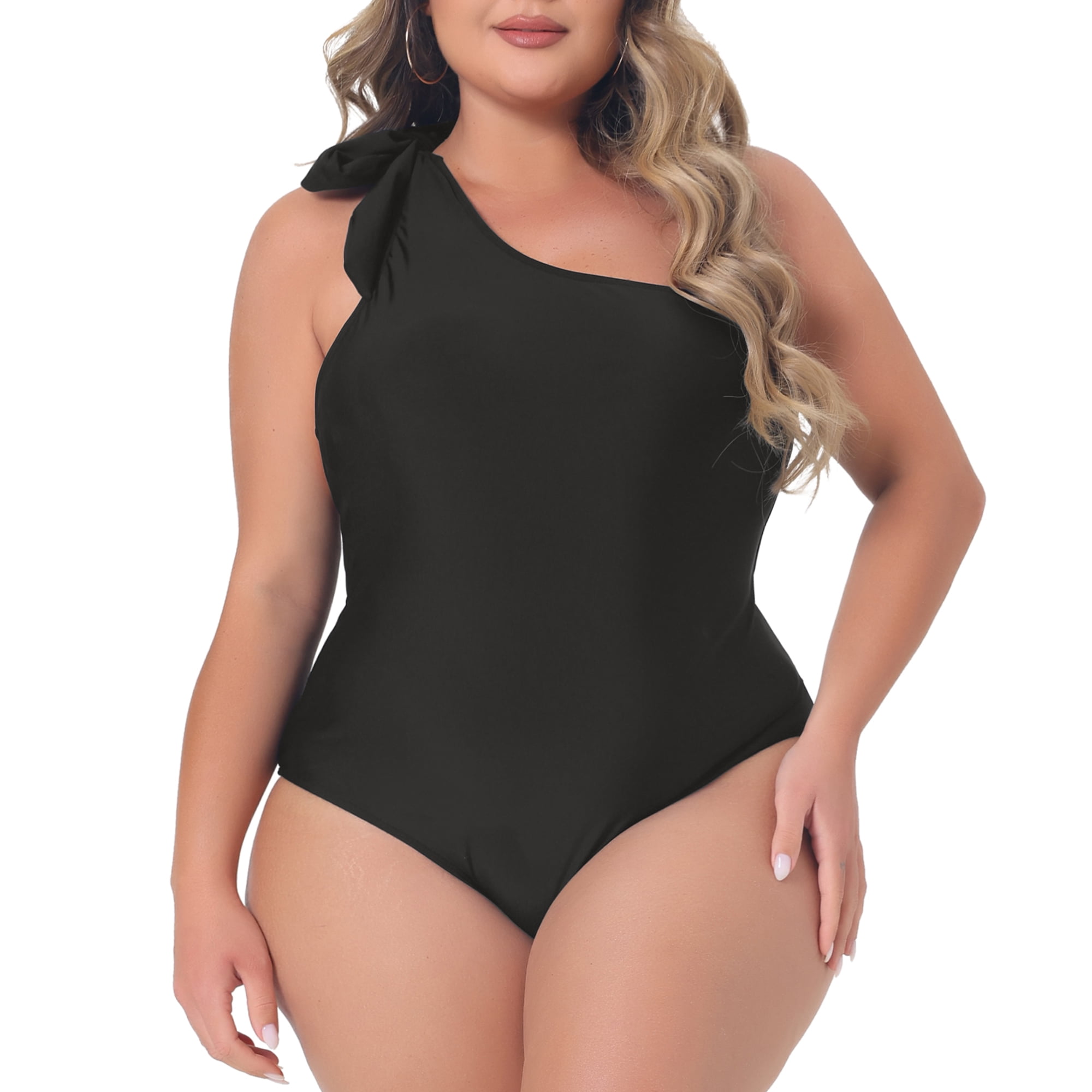 DARING DIVA Women's Plus Knot Bathing Suit Tummy Control Swimwear 3X Black