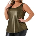 thumbnail image 1 of DARING DIVA Women's Plus Metallic Tank Top Sleeveless Shiny Party Tops 1X Gold, 1 of 5