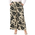 thumbnail image 1 of DARING DIVA Women's Plus Palazzo High Waist Wide Leg Pant with Pockets 4X Khaki, 1 of 6
