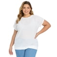 thumbnail image 1 of DARING DIVA Women's Plus Pointelle Knit Tops Casual Blouse 3X White, 1 of 6
