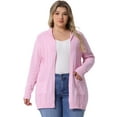 thumbnail image 1 of DARING DIVA Women's Plus Size Classic Cardigan Sweaters 3X Pink, 1 of 6