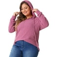 thumbnail image 1 of DARING DIVA Women's Plus Size Fashion Hoodie Lightweight Drawstring Sweatshirts 1X Pink, 1 of 6