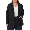 thumbnail image 1 of DARING DIVA Women's Plus Size Lapel Button Business Casual Suit Jacket 5X Black, 1 of 6