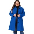 thumbnail image 1 of DARING DIVA Women's Plus Size Long Sleeve Utility Overcoat 1X Royal Blue, 1 of 6