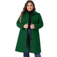 thumbnail image 1 of DARING DIVA Women's Plus Size Long Sleeve Utility Overcoat 3X Dark Green, 1 of 6