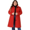 thumbnail image 1 of DARING DIVA Women's Plus Size Long Sleeve Utility Overcoat 4X Red, 1 of 6