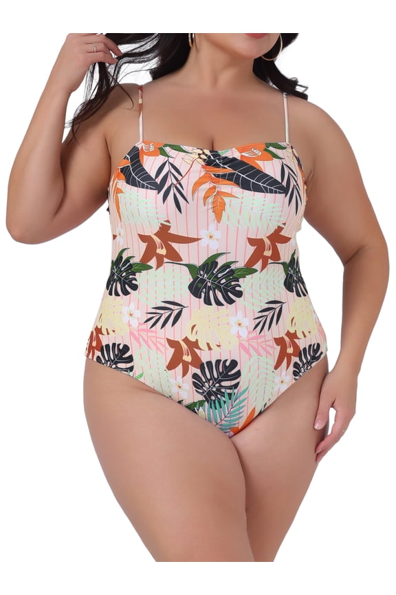 Women's Plus Size One-Piece Swimsuit Swimdress Beach Wear 3X Pink