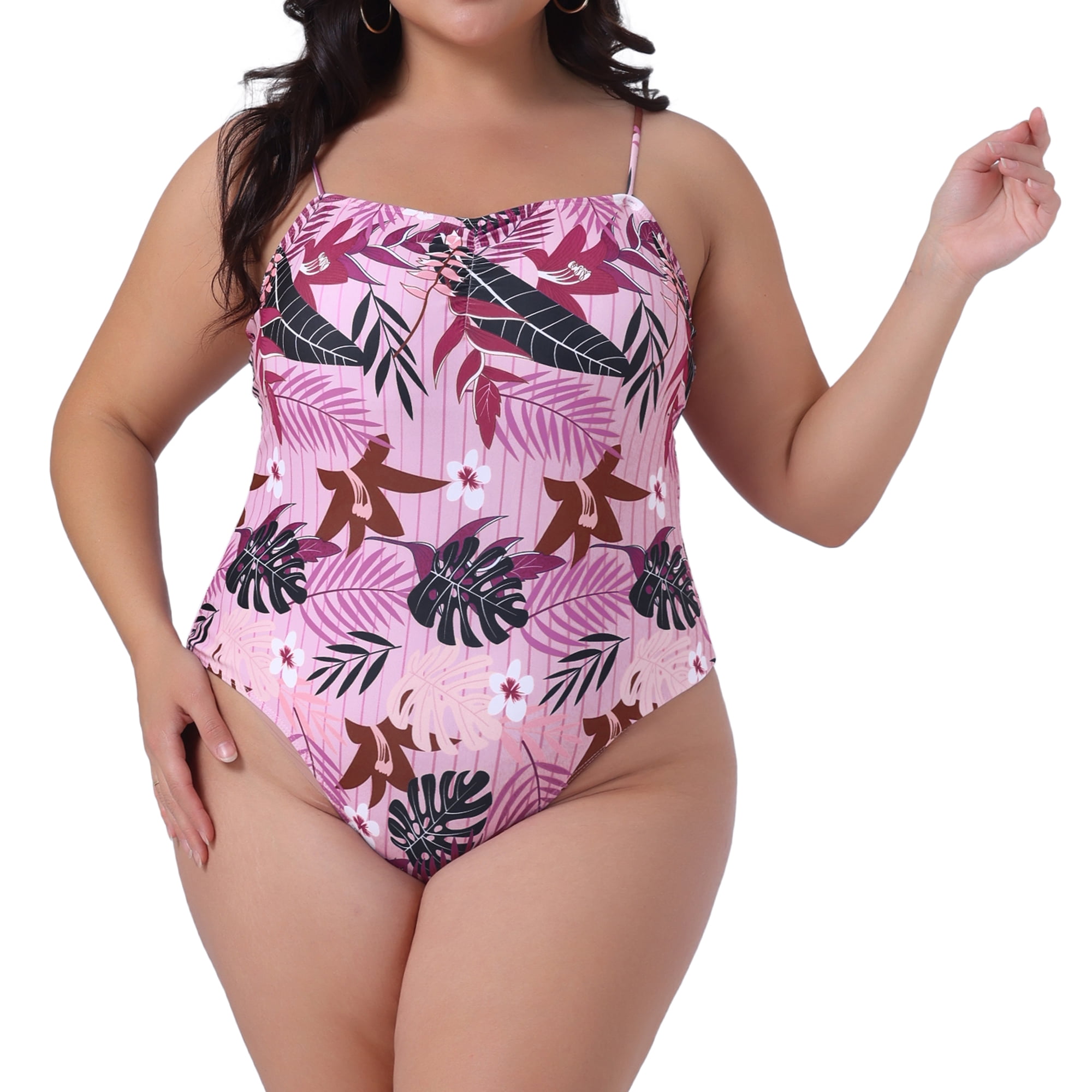 DARING DIVA Women's Plus Size One-Piece Swimsuit Swimdress Beach Wear 4X Dark Purple