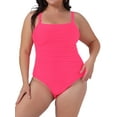 thumbnail image 1 of DARING DIVA Women's Plus Size Ruched Bathing Suit Swimwear 2X Watermelon Red, 1 of 6