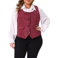 thumbnail image 1 of DARING DIVA Women's Plus Size Sleeveless Jacquard Vest 3X Burgundy, 1 of 7