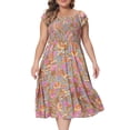 thumbnail image 1 of DARING DIVA Women's Plus Size Square Neck and Flutter Sleeves Dress 1X Grey Green, 1 of 6