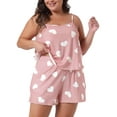 thumbnail image 1 of DARING DIVA Women's Plus Size Strawberry Pattern Pajamas Set 2X Light Pink, 1 of 6
