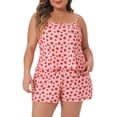 thumbnail image 1 of DARING DIVA Women's Plus Size Strawberry Pattern Pajamas Set 4X Pink, 1 of 6