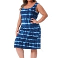thumbnail image 1 of DARING DIVA Women's Plus Size Tie Dye Sleeveless Sundress Tank Dress 3X Blue, 1 of 6