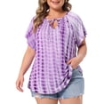 thumbnail image 1 of DARING DIVA Women's Plus Soft T-shirt Tye Dye  Casual Top with Comfort Fit 3X Purple, 1 of 6