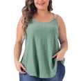 thumbnail image 1 of DARING DIVA Women's Plus Tank Tops Sleeveless Spaghetti Strap Loose Fit 1X Gray Green, 1 of 6