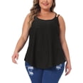 thumbnail image 1 of DARING DIVA Women's Plus Tank Tops Sleeveless Spaghetti Strap Loose Fit 3X Black, 1 of 6