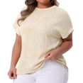 thumbnail image 1 of DARING DIVA Women's Plus Textured Top 2X Apricot, 1 of 6