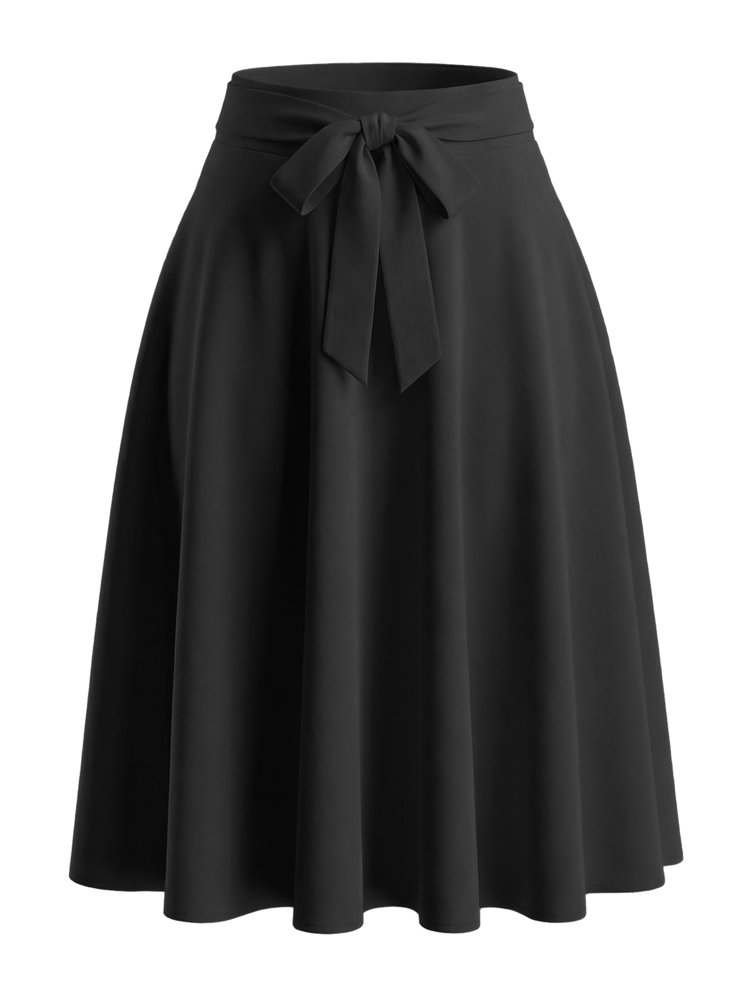 DARING DIVA Women's Plus Size High Waist A-Line Skirt with Pockets 3X Black