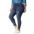 thumbnail image 1 of DARING DIVA Women's Plus Washed Mid-Rise Skinny Jeans Denim Pant 4X Blue, 1 of 8