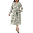 thumbnail image 1 of DARING DIVA Women's Plus Womens Polo Long Sleeve Midi Dress Casual Work 2X Beige, 1 of 6